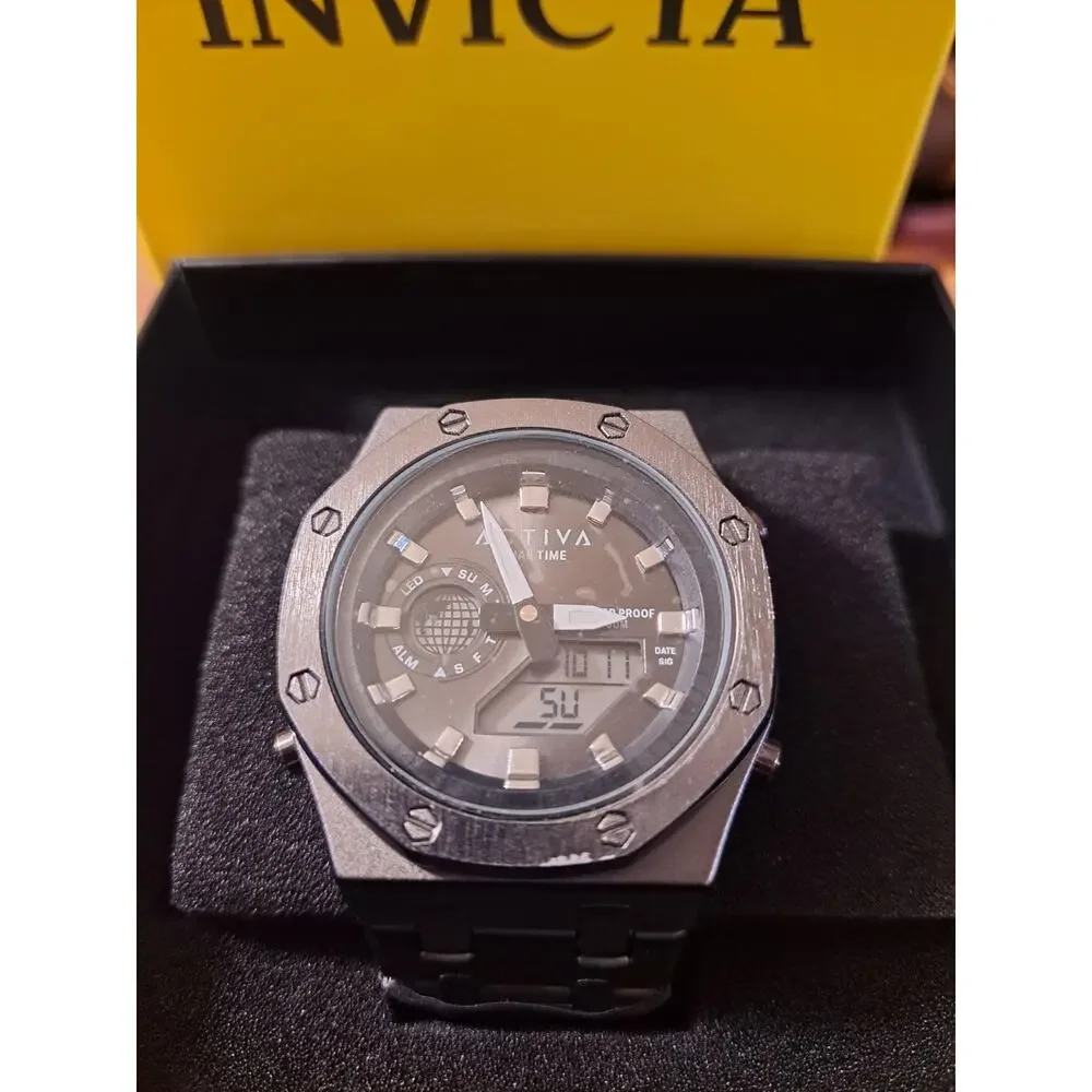 Activa x INVICTA Digital Unisex Watch 45.5mm Black ACWM303-003